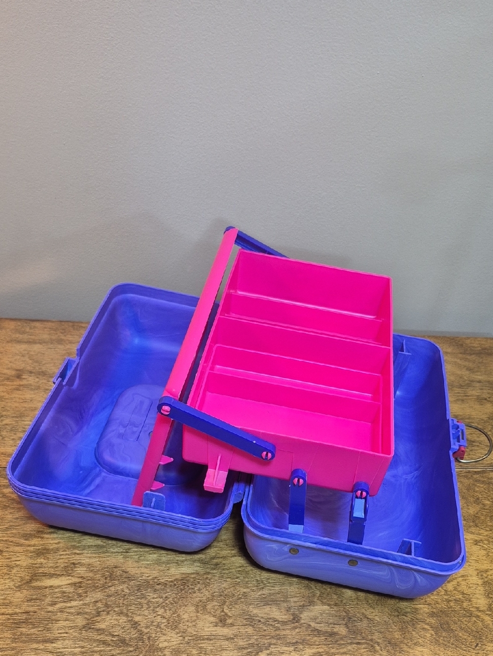 CABOODLES Vintage 90s Purple Cosmetic Case with Interior Organizer and Mirror - Picture 11 of 16